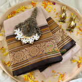 Light Brown Kanchi Cotton Saree - Handloom -VS1143