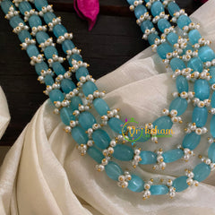Light Blue Layered Bead Malai -G8901