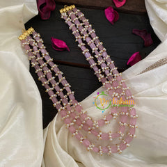 Baby Pink Layered Bead Malai -G8906