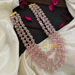 Baby Pink Layered Bead Malai -G8906
