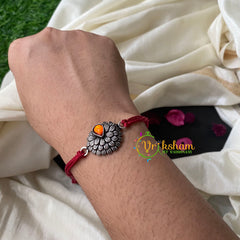 Rakshabandhan Rakhi-Orange Thilak Pendant-RB003