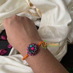 Rakshabandhan Rakhi-Pink Blue Pendant-RB006