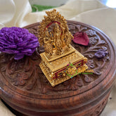 Gold Look Alike Ram Parivar Temple Kumkum Box -G7636