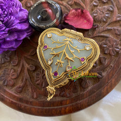 Fancy AD Stone Kumkum Box -Wax White -G7639