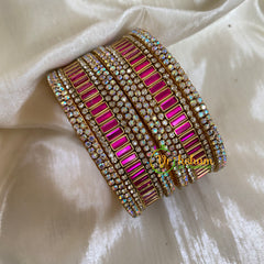 Pink Silk Thread Kundan Bridal Bangle-G6194