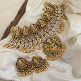 White American Diamond Lakshmi High Neck Choker -G9664