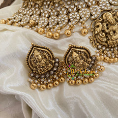 White American Diamond Lakshmi High Neck Choker -G9664