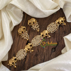 Cluster Pearl High Neck Choker-Elephant-G9666