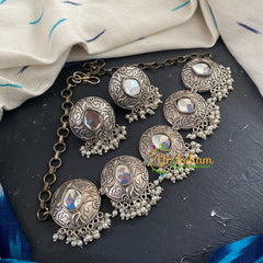 Silver Look Alike Statement Neckpiece-S437