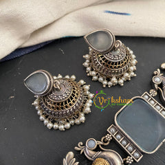 Grey Dual Tone High Neck Choker -S455