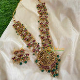 Exquisite Precious AD Stone Short Neckpiece-Green Bead-G5483