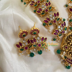Exquisite Precious AD Stone Short Neckpiece-Green Bead-G5483