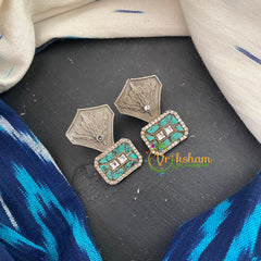 Light Blue Silver Look Alike Designer Studs -S498