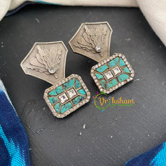 Light Blue Silver Look Alike Designer Studs -S498