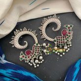 Silver Look Alike Designer Studs - Fish -S501