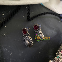 Silver Temple High Neck Choker -Peacock -S439