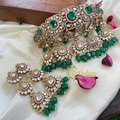 Emerald Victorian Diamond High Neck Choker-VV013