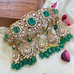 Emerald Victorian Diamond High Neck Choker-VV013