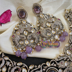 Victorian Diamond High Neck Choker-Lavender-VV016