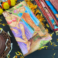 The Devis-Kalamkari Semi Soft Silk Saree-VS295