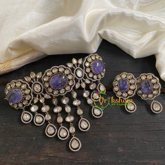 Purple Victorian Diamond High Neck Choker-VV039