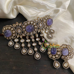 Purple Victorian Diamond High Neck Choker-VV039