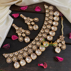 White Victorian Diamond High Neck Choker-VV044