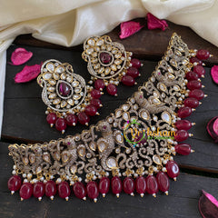 Red Victorian Diamond Choker Neckpiece-VV047