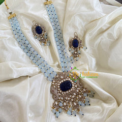 3 Layered Victorian Diamond Neckpiece-Blue-VV051