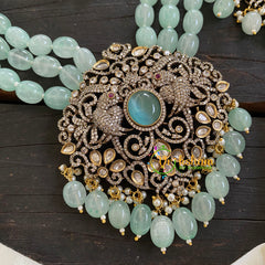 3 Layered Victorian Diamond Neckpiece-Sea Green-VV057