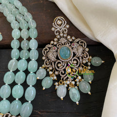 3 Layered Victorian Diamond Neckpiece-Sea Green-VV057