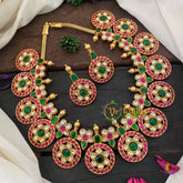 Precious Jadau Kundan Chakra Neckpiece -Jadau Kundan Coin Style Bridal Neckpiece -J1043