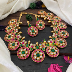 Precious Jadau Kundan Chakra Neckpiece -Jadau Kundan Coin Style Bridal Neckpiece -J1043