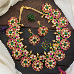 Precious Jadau Kundan Chakra Neckpiece -Jadau Kundan Coin Style Bridal Neckpiece -J1043