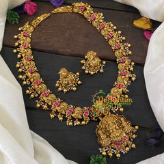 Precious Jadau Kundan Lakshmi Haram - Gold Bead -J1024