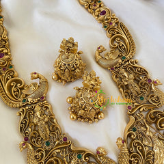 Antique Gold Temple Neckpiece- Shiva Parvathy Neckpiece-G6375