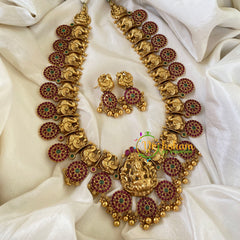 Premium Coin Style Lakshmi Haram -Temple Haram-Gold Bead -G6377