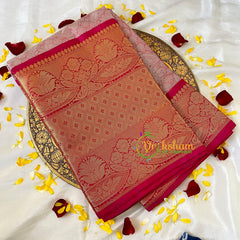 Soft Maroon Semi Benarasi Saree -Lily-VS526