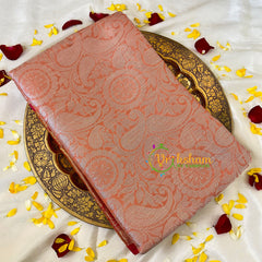 Pastel Orange Semi Benarasi Saree -Citrus-VS527