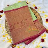 Pista Green Semi Benarasi Saree -Vine-VS530