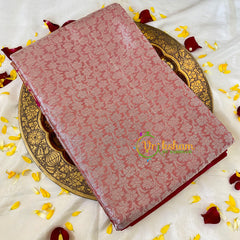 Soft Maroon Semi Benarasi Saree -Flower-VS534