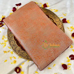 Pastel Orange Semi Benarasi Saree-Gulmohar-VS540