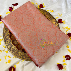 Pastel Orange Semi Benarasi Saree -Paisley-VS543
