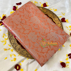 Pastel Orange Semi Benarasi Saree -Vine-VS544
