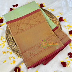 Pista Green Semi Benarasi Saree -Citrus-VS545