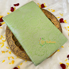 Pista Green Semi Benarasi Saree -Citrus-VS545