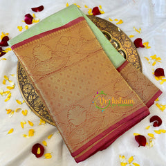 Pista Green Semi Benarasi Saree -Lily-VS547