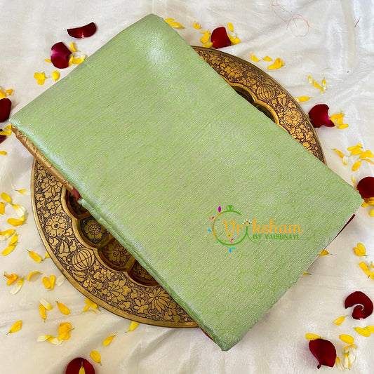 Pista Green Semi Benarasi Saree -Lily-VS547