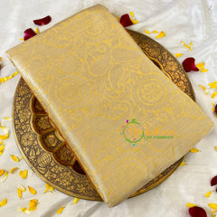 Pastel Yellow Semi Benarasi Saree -Citrus-VS548