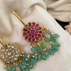 Precious Jadau Kundan Danglers -White or Red -J1035